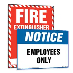 Notice: Employee Only Sign and Fire Extinguisher Sign