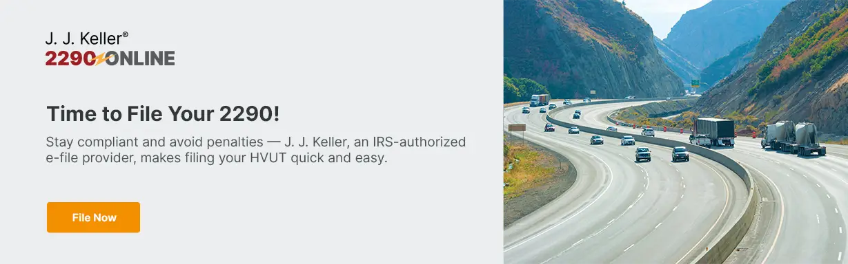 J. J. Keller is an IRS-approved e-file provider for Form 2290.