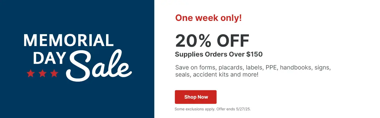 Click to save 20% on your Supplies order of $150 or more.