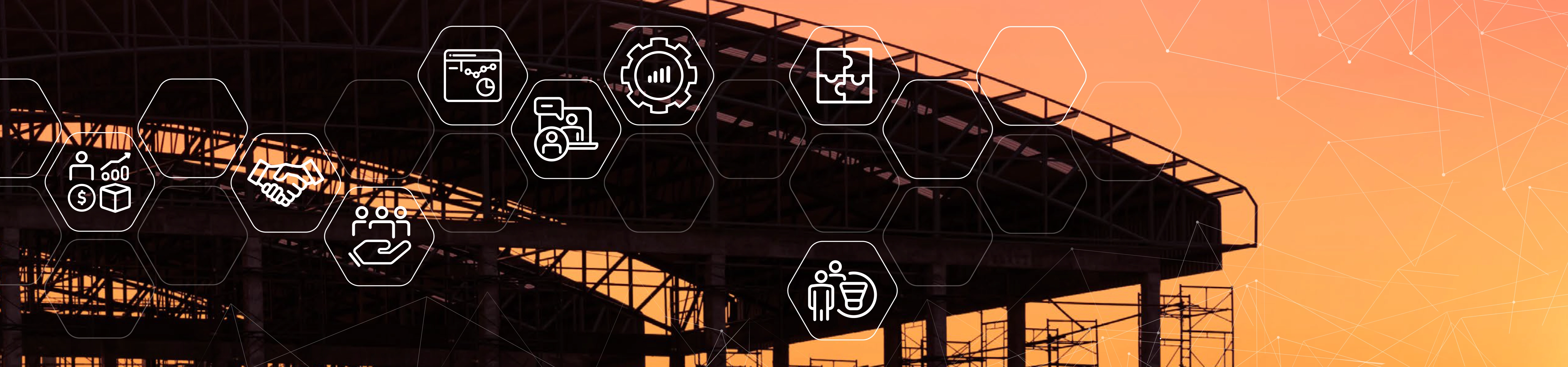 Building structure with graphic pattern over it.