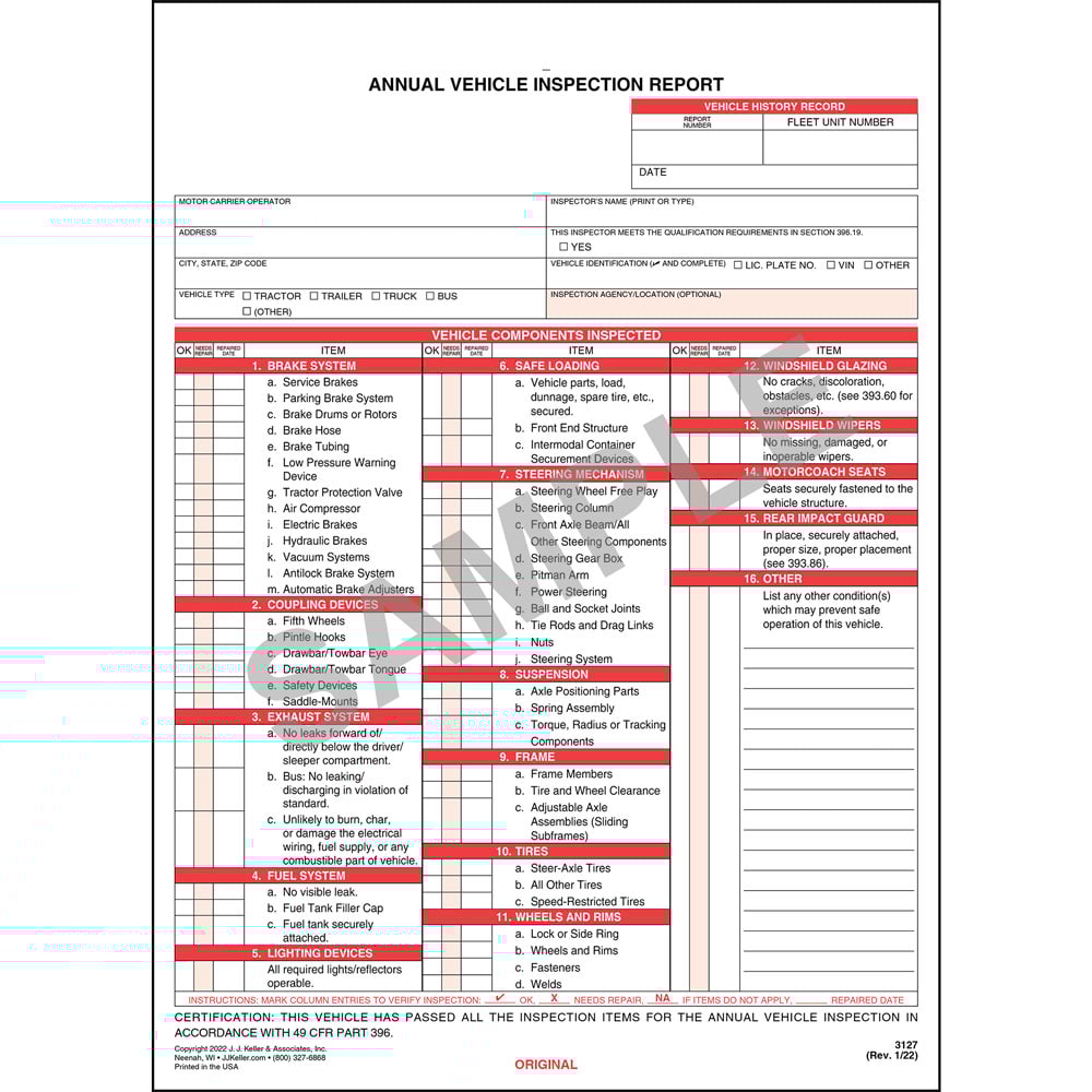 Great Quality Online Wholesale Shop Annual Vehicle Inspection Report 