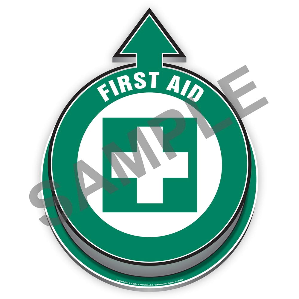 First Aid Located Here 3D Floor Decal