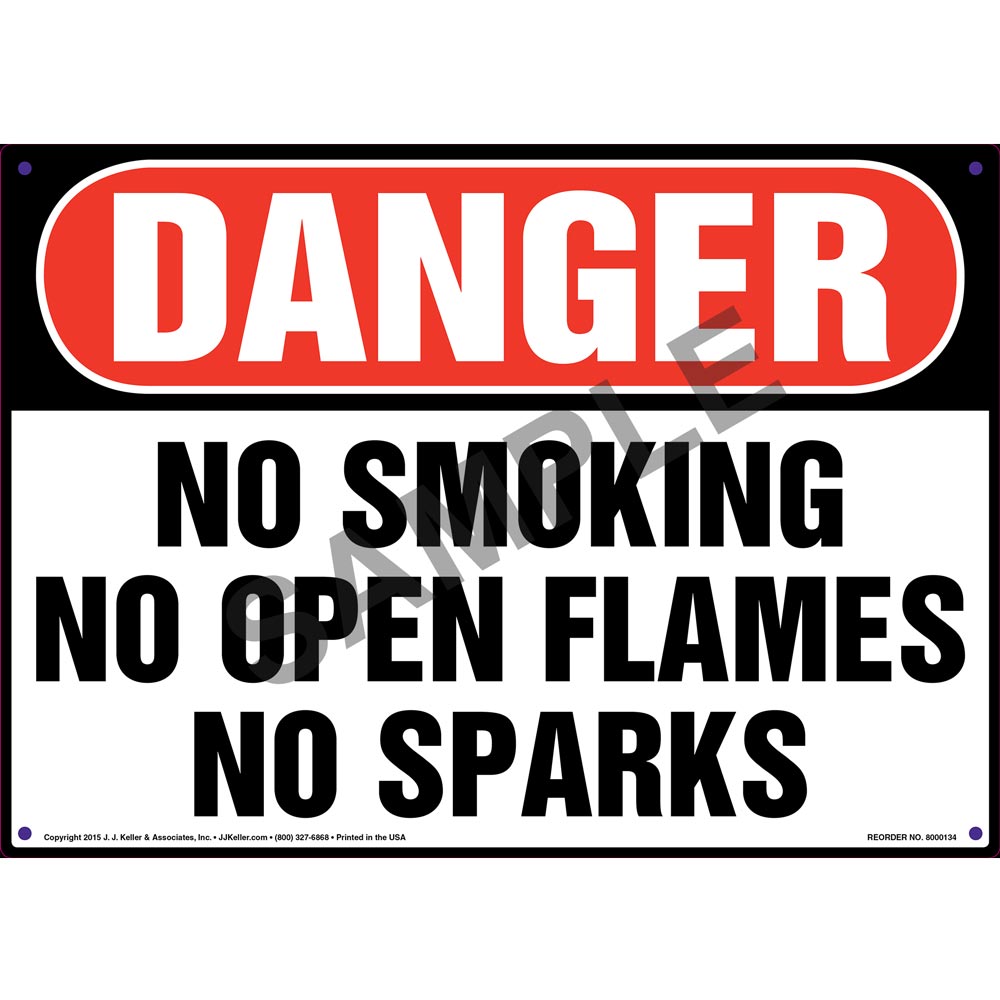 No Smoking Or Open Flame Aluminum Sign Smartsign S-2804-AL-12x18-D9Danger No Smoking Or Open Flame Aluminum Sign Smartsign S-2804-AL-12x18-D9Danger