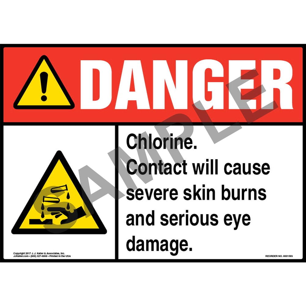 Aluminum CHLORINE NMC D15A OSHA Sign Legend DANGER 10 Length x 7 Height Red/Black on White Aluminum CHLORINE NMC D15A OSHA Sign Legend DANGER 10 Length x 7 Height Red/Black on White
