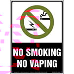 No Smoking or Vaping sign