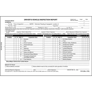 Canadian Driver's Vehicle Inspection Report - Stock, Book Format, 2-Ply, With Carbon, 5-1/2" W x 8-1/2" L Main Image
