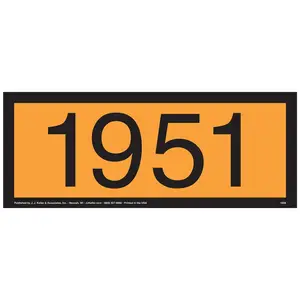 1951 Orange Panel - 4 mil Vinyl, Permanent Adhesive Main Image