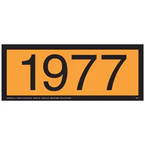 1977 Orange Panel - 4 mil Vinyl, Permanent Adhesive Main Image