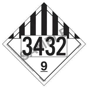 3432 Placard - Class 9 Miscellaneous - 4 mil Vinyl, Removable Adhesive Main Image