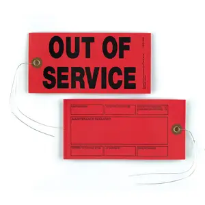 Out Of Service Tags - Red, 6-1/4" W x 3-1/8" L, 50 per pack Main Image