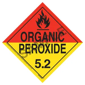 Division 5.2 Organic Peroxide Placard - Worded - 20 mil Polystyrene, Unlaminated Main Image