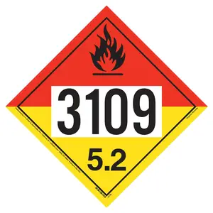 3109 Placard - Division 5.2 Organic Peroxide - Polycoated Tagboard Main Image