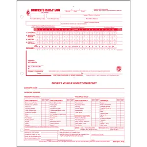 2-In-1 Driver's Daily Log w/Detailed DVIR, No Recap - Personalized, Loose-Leaf, 2-Ply, Carbonless, 8-1/2" W x 11" L Main Image