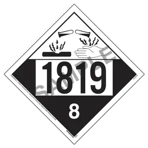 1819 Placard - Class 8 Corrosive - 176 lb Polycoated Tagboard Main Image