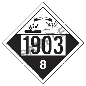 1903 Placard - Class 8 Corrosive - 176 lb Polycoated Tagboard Main Image