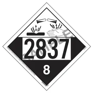 2837 Placard - Class 8 Corrosive - 176 lb Polycoated Tagboard Main Image
