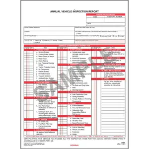 Annual Vehicle Inspection Report - Personalized, Snap-Out Format, 3-Ply, With Carbon Main Image