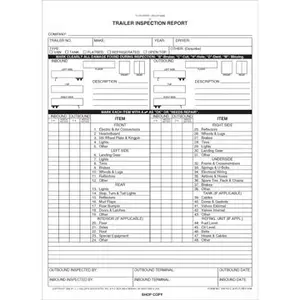 Trailer Inspection Report - Personalized, Snap-Out, 3-Ply, Carbon, 8-1/2" W x 11" L Main Image
