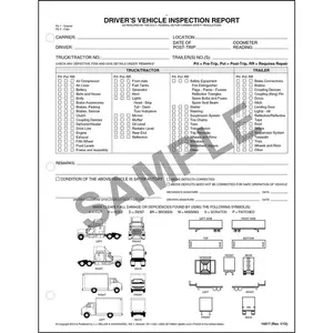 Detailed Driver's Vehicle Inspection Reports w/Illustrations (Truck & Tractor/Trailer), Snap-Out Format - Personalized Main Image