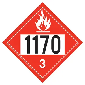 1170 Placard - Class 3 Flammable Liquid - 4 mil Vinyl, Removable Adhesive Main Image
