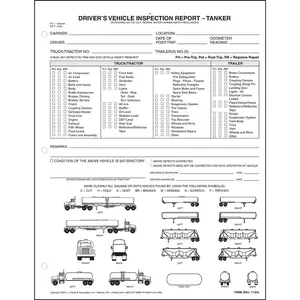 Detailed Driver's Vehicle Inspection Report w/Illustrations (Tanker), Snap-Out Format - Personalized Main Image