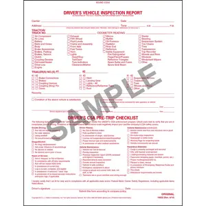 Detailed Driver's Vehicle Inspection Report w/CSA Checklist - Stock, Book Format, 2-Ply, Carbonless, 8-1/2" W x 11" L Main Image