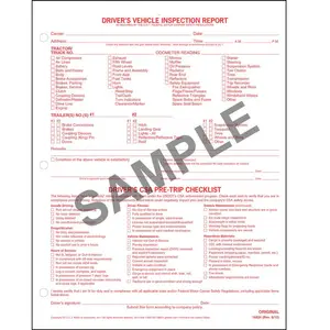 Detailed Driver's Vehicle Inspection Report w/CSA Checklist - Stock, Snap-Out, 2-Ply, Carbonless, 8-1/2" W x 11-3/4" L Main Image