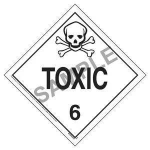 Division 6.1 Toxic Placard - Worded - 4 mil Vinyl, Removable Adhesive Main Image