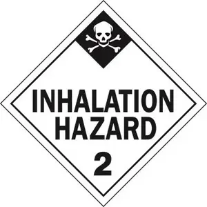 Division 2.3 Inhalation Hazard Placard - Worded - 20 mil Polystyrene, Unlaminated Main Image