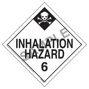 Division 6.1 Inhalation Hazard Placard - Worded - 4 mil Vinyl, Removable Adhesive Main Image