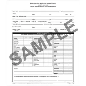 Record of Annual Inspection - Personalized Main Image