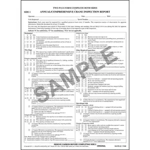 Annual/Comprehensive Crane Inspection Report - 2-Ply, Carbonless Main Image