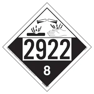2922 Placard - Class 8 Corrosive - 176 lb Polycoated Tagboard Main Image
