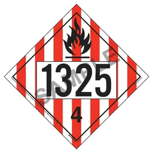 1325 Placard - Division 4.1 Flammable Solid - 176 lb Polycoated Tagboard Main Image