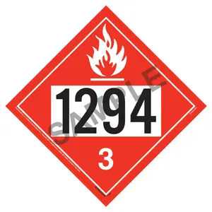 1294 Placard - Class 3 Flammable Liquid - 176 lb Polycoated Tagboard Main Image