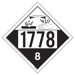 1778 Placard - Class 8 Corrosive - 4 mil Vinyl, Permanent Adhesive Main Image