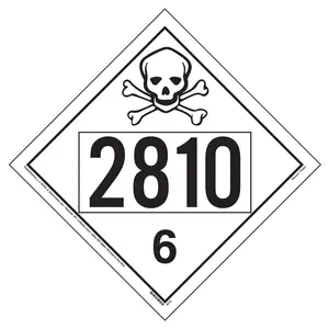 2810 Placard - Division 6.1 Poison - 4 mil Vinyl, Permanent Adhesive Main Image