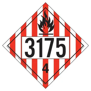 3175 Placard - Division 4.1 Flammable Solid - 4 mil Vinyl, Permanent Adhesive Main Image