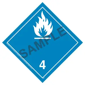 International Division 4.3 Water Reactive Substances Placard, Wordless - 176 lb Polycoated Tagboard Main Image