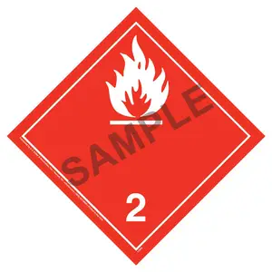 International Division 2.1 Flammable Gas Placard, Wordless - 4 mil Vinyl, Permanent Adhesive Main Image
