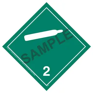 International Division 2.2 Non-Flammable Gas Placard, Wordless - 4 mil Vinyl, Permanent Adhesive Main Image