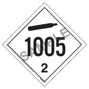 1005 Placard - International Division 2.2 Non-Flammable Gas - 4 mil Vinyl, Permanent Adhesive Main Image