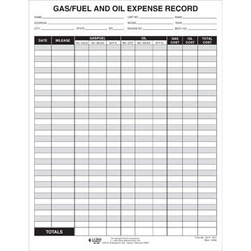 Gas & Oil Expense Record Form