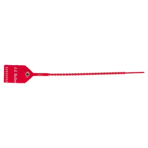 Heavy-Duty Pull-Tight Plastic Security Seal - Stock, 9", Red Main Image