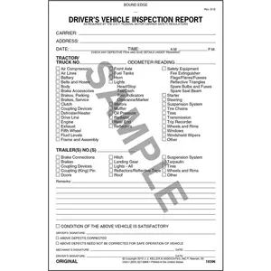 Detailed Driver's Vehicle Inspection Report - Personalized, Book Format, 3-Ply, Carbon, 5-1/2" W x 8-1/2" L Main Image