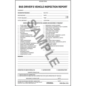 Bus Driver's Vehicle Inspection Report - Personalized, Book Format, with Carbon, 2-Ply, 5-1/2" W x 8-1/8" L Main Image