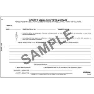 Simplified Driver's Vehicle Inspection Report - Personalized, Book Format, 2-Ply, Carbonless, 8-1/2" W x 5-1/2" L Main Image