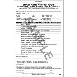 Simplified Driver's Vehicle Inspection Report, Bilingual - Vertical Format - Personalized Main Image