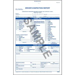 Detailed Driver's Vehicle Inspection Report - Personalized, Book Format, 2-Ply, Carbonless, Blue Ink, 5-1/2" W x 8-1/2" L Main Image