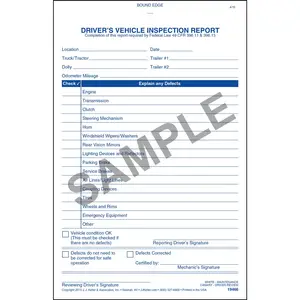 Simplified Driver's Vehicle Inspection Report - Personalized, Book Format, 2-Ply, Carbonless, Vertical, 5-1/2" W x 8-1/8" L Main Image